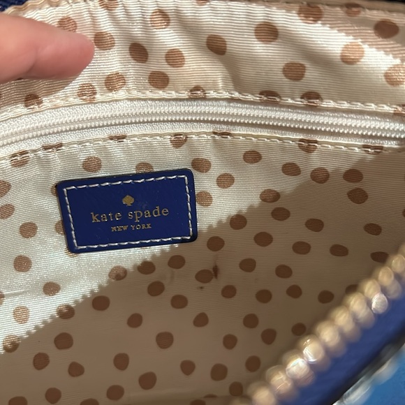 Kate Spade Purse/Handbag CERULEAN BLUE Leather w/Gold Chain Strap w/Leather - Picture 2 of 14